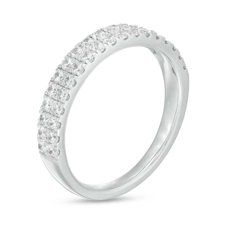 0.60 CT. T.W. Diamond Double Row Anniversary Band in 10K White Gold