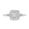 Thumbnail Image 4 of 0.25 CT. T.W. Princess-Cut Diamond Double Frame Split Shank Engagement Ring in 10K White Gold (I/I3)