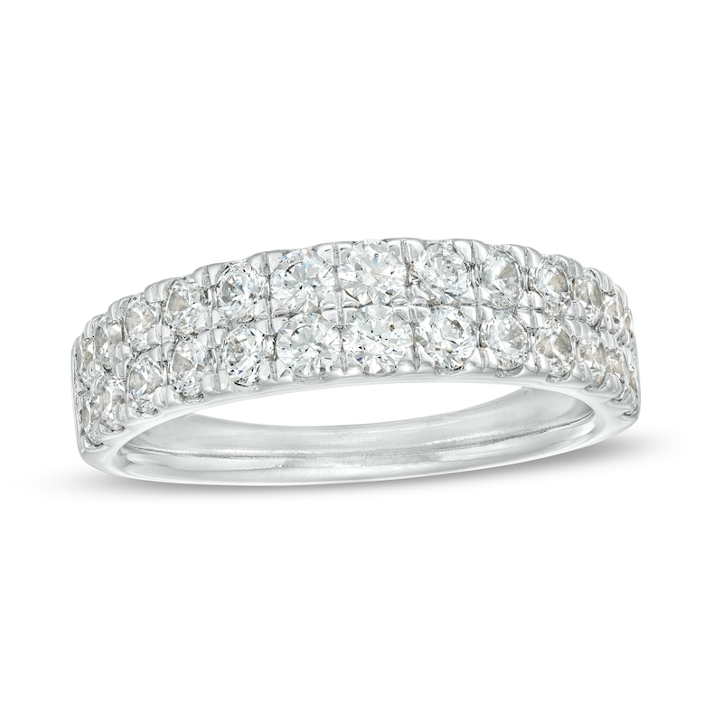 1.25 CT. T.W. Diamond Double Row Anniversary Band in 10K White Gold