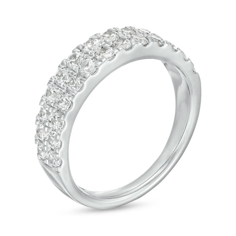 1.25 CT. T.W. Diamond Double Row Anniversary Band in 10K White Gold