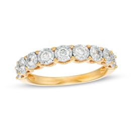 0.50 CT. T.W. Diamond Nine Stone Anniversary Band in 10K Gold