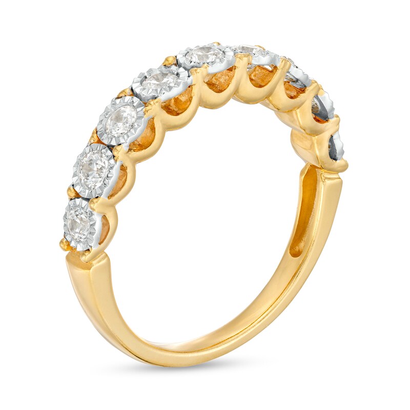 Main Image 3 of 0.50 CT. T.W. Diamond Nine Stone Anniversary Band in 10K Gold