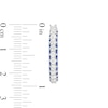 Thumbnail Image 3 of Blue and White Lab-Created Sapphire Triple Row Hoop Earrings in Sterling Silver