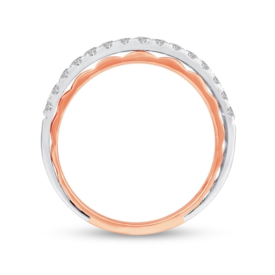 0.95 CT. T.W. Diamond Triple Row Anniversary Band in 10K Two-Tone Gold