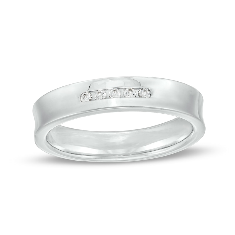 0.05 CT. T.W. Diamond Five Stone Anniversary Band in 10K White Gold|Peoples Jewellers