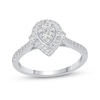 Thumbnail Image 0 of 0.45 CT. T.W. Pear-Shaped Multi-Diamond Frame Engagement Ring in 14K White Gold