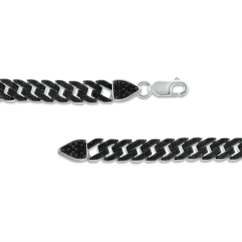 Men's 0.75 CT. T.W. Black Diamond Cuban Curb Chain Necklace in Sterling Silver – 22"|Peoples Jewellers