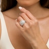 Thumbnail Image 2 of 2.00 CT. T.W. Princess-Cut Multi-Diamond Double Frame Vintage-Style Engagement Ring in 10K White Gold