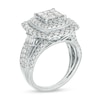Thumbnail Image 3 of 2.00 CT. T.W. Princess-Cut Multi-Diamond Double Frame Vintage-Style Engagement Ring in 10K White Gold