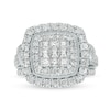 Thumbnail Image 3 of 2.00 CT. T.W. Princess-Cut Multi-Diamond Double Frame Vintage-Style Engagement Ring in 10K White Gold