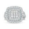 Thumbnail Image 4 of 2.00 CT. T.W. Princess-Cut Multi-Diamond Double Frame Vintage-Style Engagement Ring in 10K White Gold