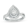 Thumbnail Image 0 of 0.50 CT. T.W. Diamond Double Pear-Shaped Frame Twist Shank Engagement Ring in 10K White Gold (J/I3)