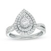 Thumbnail Image 0 of 0.50 CT. T.W. Diamond Double Pear-Shaped Frame Twist Shank Engagement Ring in 10K White Gold (J/I3)