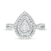 Thumbnail Image 3 of 0.50 CT. T.W. Diamond Double Pear-Shaped Frame Twist Shank Engagement Ring in 10K White Gold (J/I3)