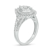 Thumbnail Image 2 of 1.00 CT. T.W. Pear-Shaped Multi-Diamond Double Frame Multi-Row Engagement Ring in 10K White Gold