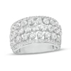 White Lab-Created Sapphire Multi-Row Band in Sterling Silver