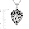 Thumbnail Image 2 of Men's Antique-Finish Lion Head Drop Pendant in Stainless Steel and Black Ion-Plate - 24"