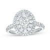 Thumbnail Image 0 of 1.50 CT. T.W. Certified Canadian Oval Diamond Double Frame Engagement Ring in 14K White Gold (I/I1)