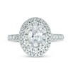 Thumbnail Image 3 of 1.50 CT. T.W. Certified Canadian Oval Diamond Double Frame Engagement Ring in 14K White Gold (I/I1)