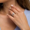 Thumbnail Image 2 of 1.25 CT. T.W. Certified Canadian Pear-Shaped Diamond Frame Collar with Floral Accent Bridal Set in 14K White Gold