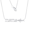 Thumbnail Image 1 of 0.04 CT. T.W. Diamond "mama" Shark Necklace in 10K White Gold – 17"