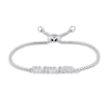 Thumbnail Image 1 of 0.05 CT. T.W. Diamond "mama" Bear Bolo Bracelet in 10K White Gold – 8.0"