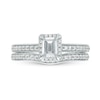 Thumbnail Image 3 of 1.00 CT. T.W. Emerald-Cut Diamond Frame Bridal Set in 14K White Gold