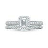 Thumbnail Image 3 of 1.00 CT. T.W. Emerald-Cut Diamond Frame Bridal Set in 14K White Gold