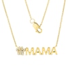 Thumbnail Image 1 of Diamond Accent Paw Print "MAMA" Necklace in 10K Gold – 17"