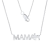 Thumbnail Image 1 of Diamond Accent "MAMA" Llama Necklace in 10K White Gold – 17"