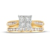 Thumbnail Image 3 of 1.25 CT. T.W. Quad Princess-Cut Diamond Channel Bridal Set in 14K Gold