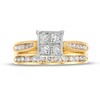 1.25 CT. T.W. Quad Princess-Cut Diamond Channel Bridal Set in 14K Gold