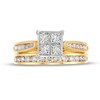 Thumbnail Image 3 of 1.25 CT. T.W. Quad Princess-Cut Diamond Channel Bridal Set in 14K Gold