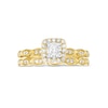 Thumbnail Image 3 of 0.40 CT. T.W. Princess-Cut Diamond Cushion Frame Art Deco Bridal Set in 10K Gold