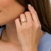 Thumbnail Image 2 of 0.45 CT. T.W. Oval Diamond Double Frame Vintage-Style Scallop Shank Engagement Ring in 14K Gold (I/SI2)