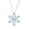Thumbnail Image 1 of 4.0mm Swiss Blue Topaz Snowflake Pendant in Sterling Silver