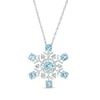 Thumbnail Image 0 of 4.0mm Swiss Blue Topaz Snowflake Pendant in Sterling Silver