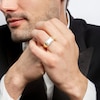 Thumbnail Image 1 of Men's 0.115 CT. T.W. Diamond Octagonal Frame Rectangle-Tope Signet Ring in 10K Gold