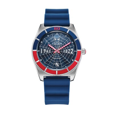 Men's Limited Edition Citizen Eco-Drive® ©MARVEL Spider-Man Blue Rubber Strap Watch and Box Set (Model: AW2050-49W)