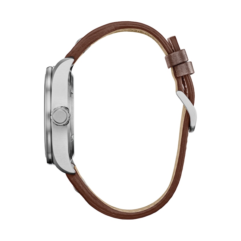 Main Image 2 of Men's Citizen Eco-Drive® Star Wars™ Han Solo™ Brown Leather Strap Watch with Blue Dial (Model: AW5009-03W)