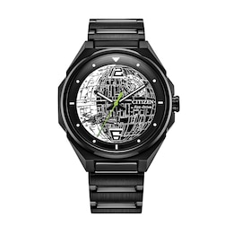 Men's Citizen Eco-Drive® Star Wars™ Death Star 2 Black IP Watch (Model: BJ6539-50W)