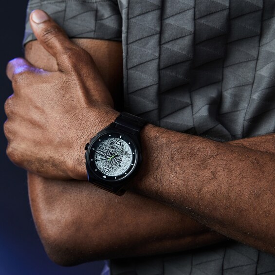 Men's Citizen Eco-Drive® Star Wars™ Death Star 2 Black IP Watch (Model: BJ6539-50W)