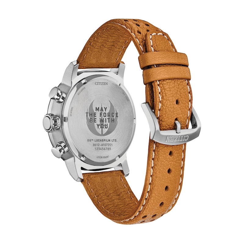 Main Image 4 of Men's Citizen Eco-Drive® Star Wars™ Rebel Pilot Chronograph Leather Strap Watch with Black Dial (Model: CA0761-06W)