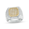 Thumbnail Image 0 of Men's 1.45 CT. T.W. Octagon-Shaped Multi-Diamond Frame Ring in 10K Two-Tone Gold