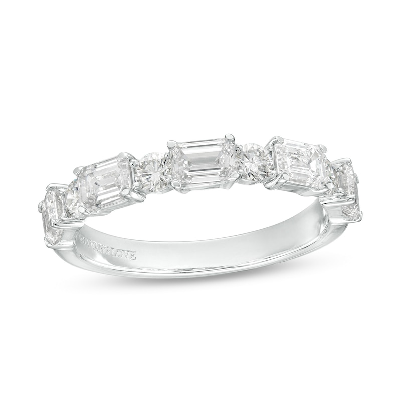 TRUE Lab-Grown Diamonds by Vera Wang Love 1.45 CT. T.W. Alternating Anniversary Band in 14K White Gold (F/SI2)