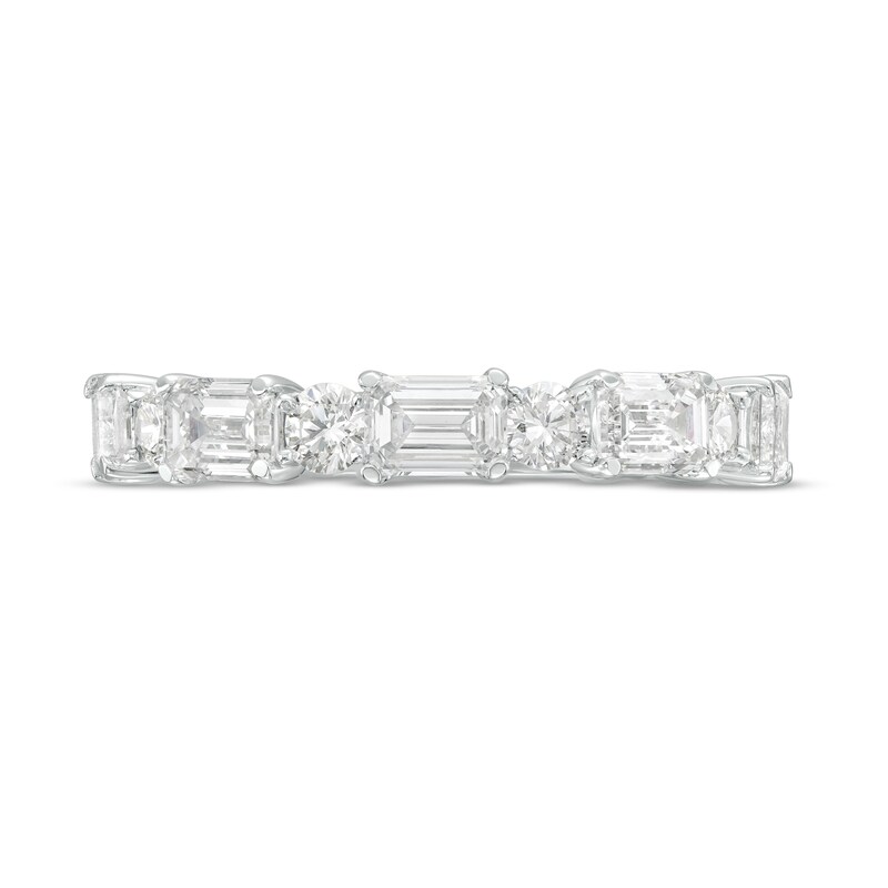 Main Image 4 of TRUE Lab-Grown Diamonds by Vera Wang Love 1.45 CT. T.W. Alternating Anniversary Band in 14K White Gold (F/SI2)