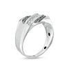 Thumbnail Image 2 of Men's 0.45 CT. T.W. Black and White Diamond Triple Slant Ring in Sterling Silver