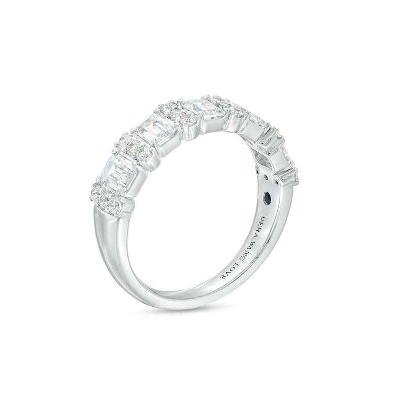 Main Image 3 of Vera Wang Love Collection 1.45 CT. T.W. Certified Lab-Grown Diamond Alternating Anniversary Band in 14K White Gold (F/VS2)