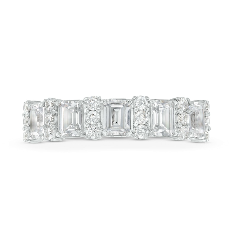 Main Image 4 of Vera Wang Love Collection 1.45 CT. T.W. Certified Lab-Grown Diamond Alternating Anniversary Band in 14K White Gold (F/VS2)