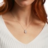 Thumbnail Image 1 of Diamond Accent Beaded Cushion-Shaped Frame Pendant in Sterling Silver